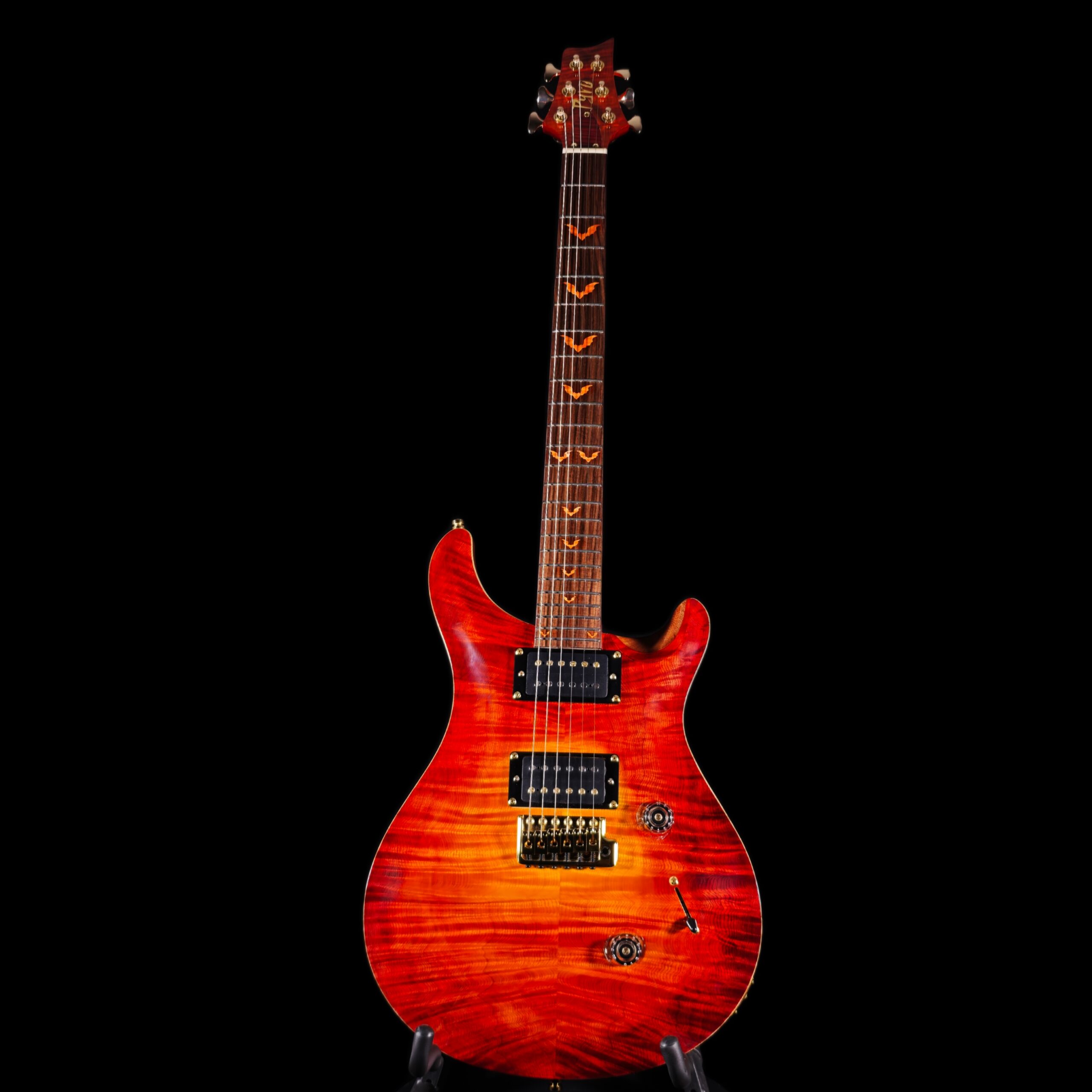 NO.1 Pyro-DC 24 Solid Flame maple top and flame maple Neck(Sunburst)
