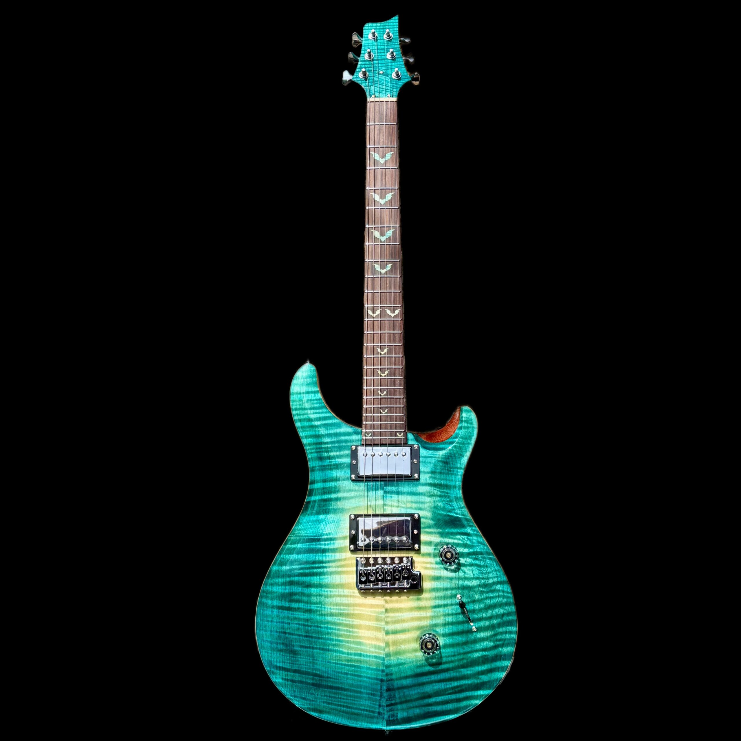 NO.5 Pyro-DC 24 Solid Flame maple top and flame maple Neck(Deep Tide)